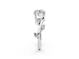 White gold Round Solitaire Twisted Band Marquise Accent Prong Setting Ring_75