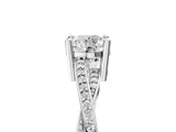 White gold Round Solitaire Twisted Band Pavé Diamond Ring_101