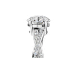 White gold Round Solitaire Twisted Band Pavé Diamond Ring_37
