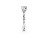 White gold Round Solitaire Twisted Band Pavé Diamond Ring_98