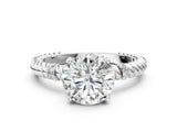White gold Round Solitaire Twisted Band Prong Set Engagement Ring_110