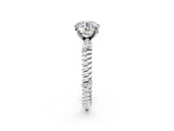 White gold Round Solitaire Twisted Band Prong Set Engagement Ring_112