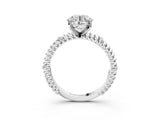 White gold Round Solitaire Twisted Band Prong Set Engagement Ring_113