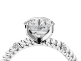 White gold Round Solitaire Twisted Band Prong Set Engagement Ring_118