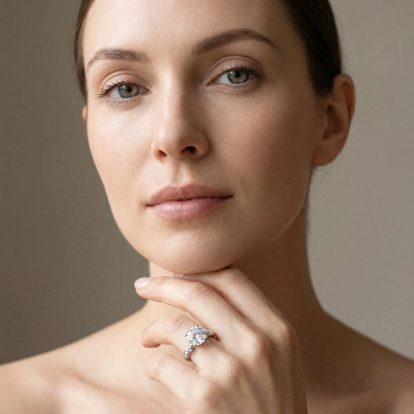White gold Round Solitaire Twisted Band Prong Set Engagement Ring