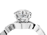 White gold Round Solitaire Twisted Band Prong Setting Ring_244