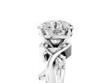 White gold Round Solitaire Twisted Band Prong Setting Ring_245