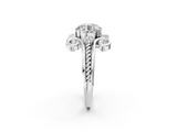 White gold Round Solitaire Twisted Band Scroll Prong Ring_5