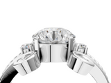 White gold Round Solitaire Twisted Band Scroll Prong Ring_7