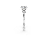 White gold Round Solitaire Twisted Band with Bead Prong Setting_408