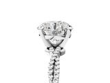 White gold Round Solitaire Twisted Band with Bead Prong Setting_409
