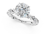 White gold Round Solitaire Twisted Band with Pavé Accents and Four-Prong Setting_38