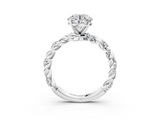 White gold Round Solitaire Twisted Band with Pavé Accents and Four-Prong Setting_40