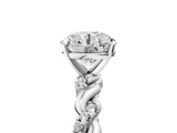 White gold Round Solitaire Twisted Band with Pavé Accents and Four-Prong Setting_42