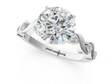 White gold Round Solitaire Twisted Band with Prong Setting 1