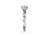 White gold Round Solitaire Twisted Band with Prong Setting 2
