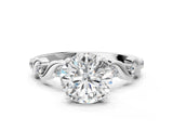White gold Round Solitaire Twisted Band with Prong Setting
