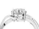 White gold Round Solitaire Twisted Band with Prong Setting_59
