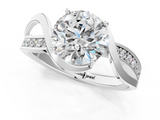 White gold Round Solitaire Twisted Band with Prong Setting_64