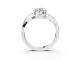 White gold Round Solitaire Twisted Band with Prong Setting_66