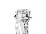 White gold Round Solitaire Twisted Band with Prong Setting_68