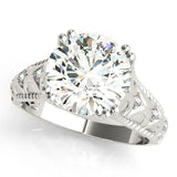 White gold Round Solitaire Twisted Band with Six-Prong Setting 1