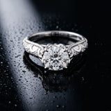 White gold Round Solitaire Twisted Band with Six-Prong Setting_28