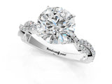 White gold Round Solitaire Twisted Pave Band with Four-Prong Setting_24