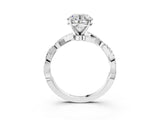 White gold Round Solitaire Twisted Pave Band with Four-Prong Setting_26