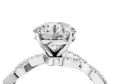 White gold Round Solitaire Twisted Pave Band with Four-Prong Setting_27
