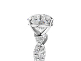 White gold Round Solitaire Twisted Pave Band with Four-Prong Setting_28
