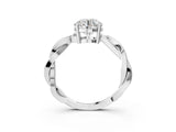 White gold Round Solitaire Twisted Pave Diamond Ring with Four-Prong Setting_119