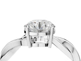 White gold Round Solitaire Twisted Pave Diamond Ring with Four-Prong Setting_120