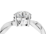 White gold Round Solitaire Twisted Pave Diamond Ring with Four-Prong Setting_16