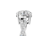 White gold Round Solitaire Twisted Pave Diamond Ring with Four-Prong Setting_17