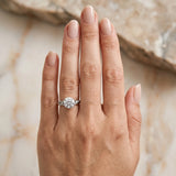 White gold Round Solitaire Vine Band with Milgrain Prong Setting_12