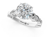 White gold Round Solitaire Vine Band with Milgrain Prong Setting_25