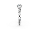 White gold Round Solitaire Vine Band with Milgrain Prong Setting_26