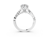 White gold Round Solitaire Vine Band with Milgrain Prong Setting_27