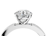 White gold Round Solitaire with Pavé Band and Four-Prong Setting_311