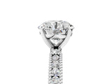White gold Round Solitaire with Pavé Band and Four-Prong Setting_312