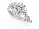 White gold Round Solitaire with Pavé Twist Band and Four-Prong Setting_103