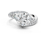 White gold Round Solitaire with Pavé Twist Band and Four-Prong Setting_108