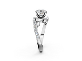 White gold Round Solitaire with Pavé Twist Band and Four-Prong Setting_110