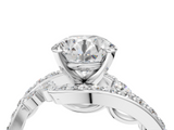 White gold Round Solitaire with Pavé Twist Band and Four-Prong Setting_112