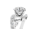 White gold Round Solitaire with Pavé Twist Band and Four-Prong Setting_113