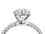 White gold Round Solitaire with Pave Band and Four-Prong Setting_33