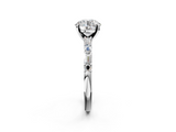 White gold Round Solitaire with Side Baguettes and Channel Set Band_105