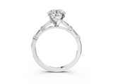 White gold Round Solitaire with Side Baguettes and Channel Set Band_106