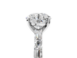 White gold Round Solitaire with Side Baguettes and Channel Set Band_108
